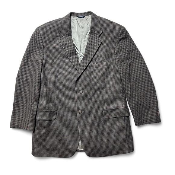 Orvis Vintage Wool Tweed Houndstooth Two Button Sport Coat Blazer Jacket 42L - Picture 1 of 5